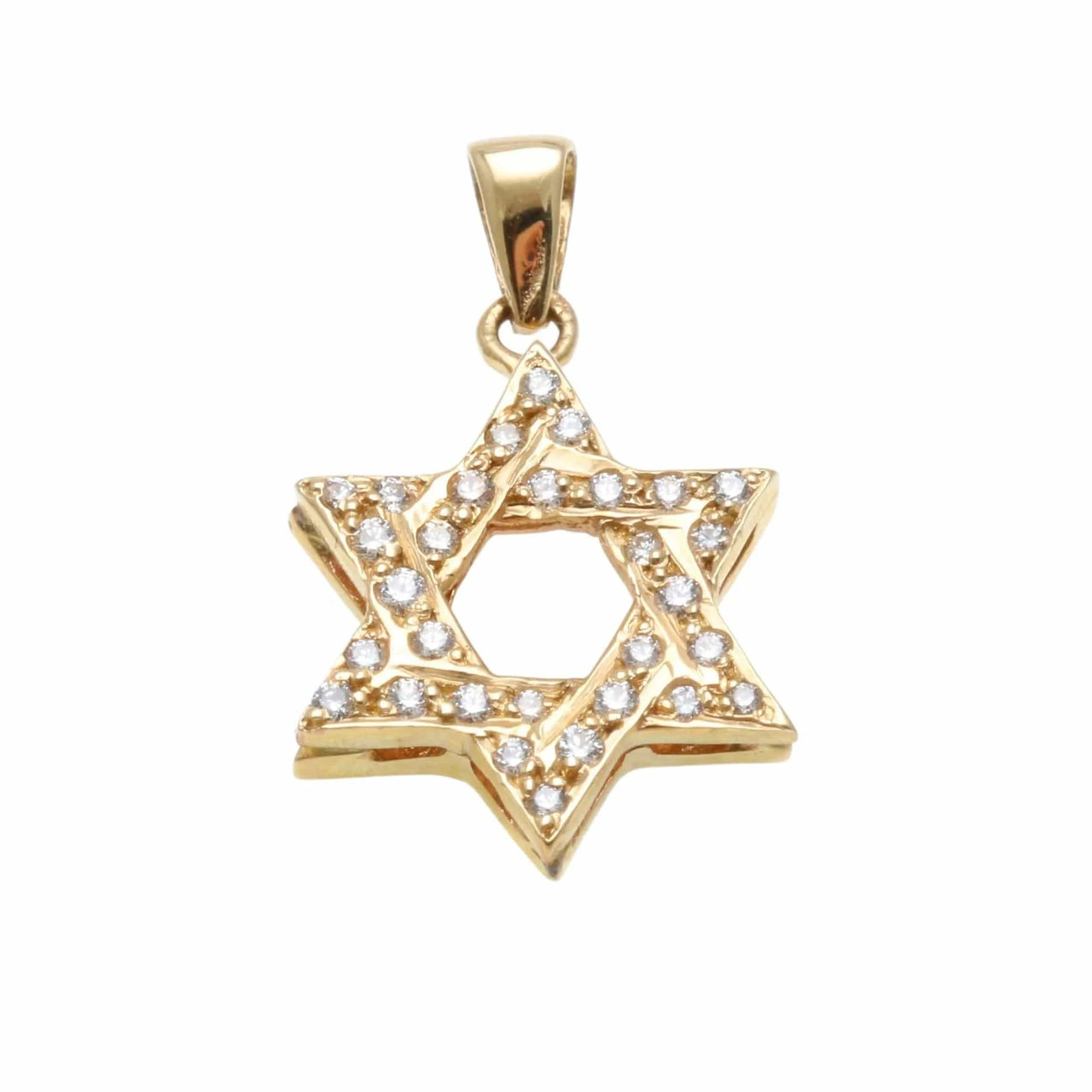 Bareket Jewelry - 14k Yellow Gold Diamond Woven Star of David Necklace - ModernTribe