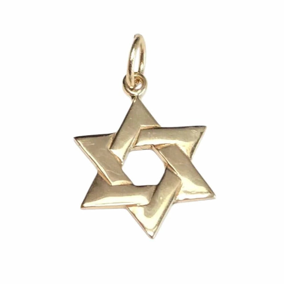 Bareket Jewelry - 14k Yellow Gold Small Woven Star of David Necklace - ModernTribe