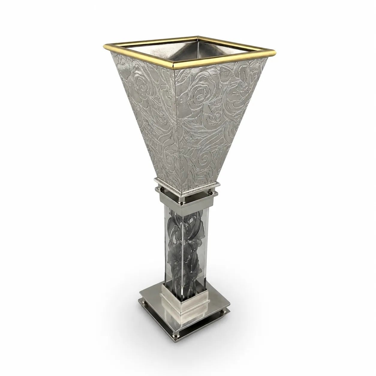Joy Stember - Wedding Glass Keepsake Square Kiddush Cup by Joy Stember - (Choice of Pattern) - ModernTribe