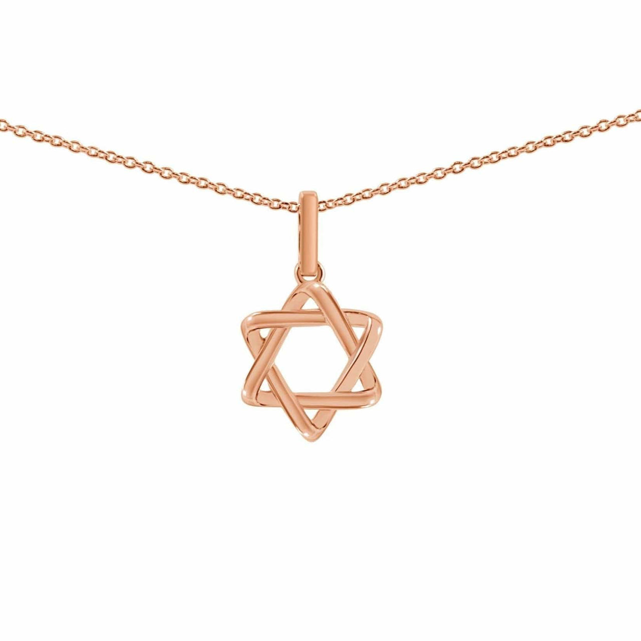 Alef Bet - Curvy Star of David Necklace - 14k Yellow, White or Rose Gold - ModernTribe