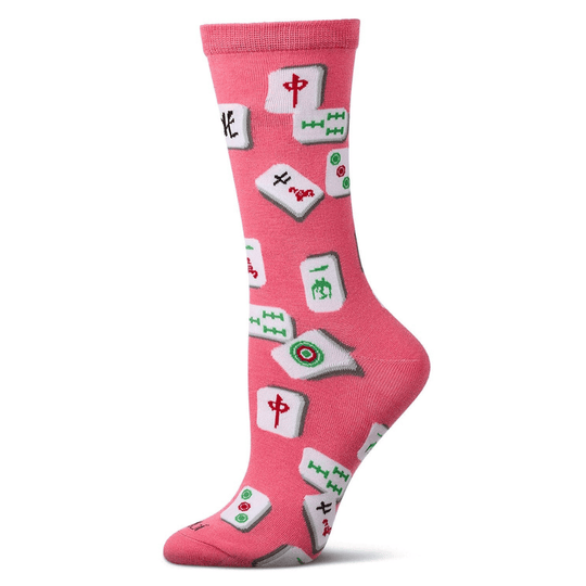 Fuchsia Mahjong Crew Socks - Women's