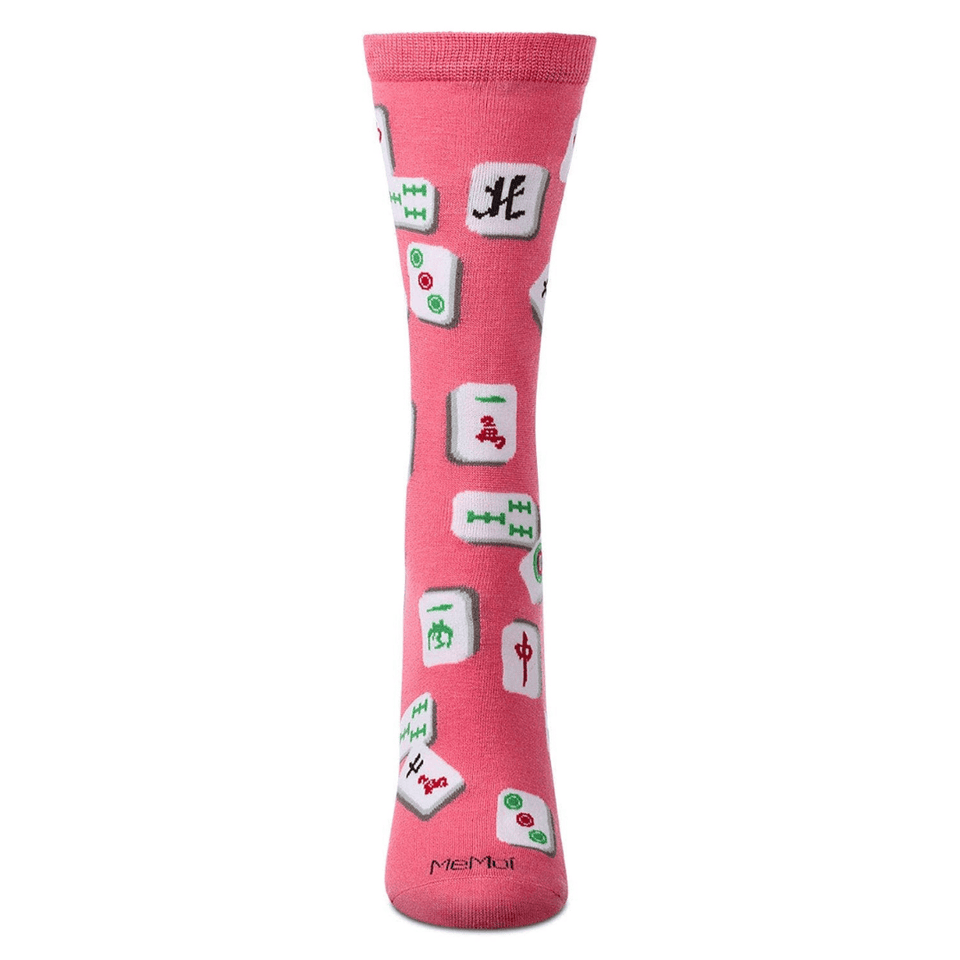 MeMoi - Fuchsia Mahjong Crew Socks - Women's - ModernTribe