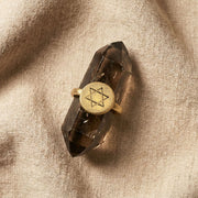 Classic Star of David coin ring styled with crystal