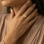 Classic Star of David coin ring, worn