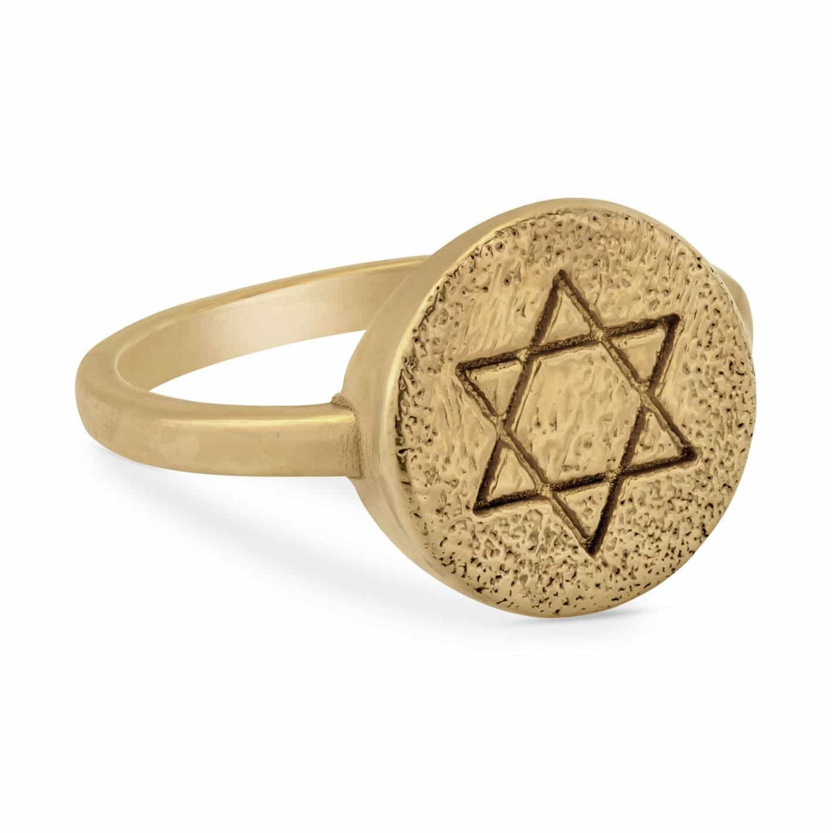 Classic Star of David coin ring front view