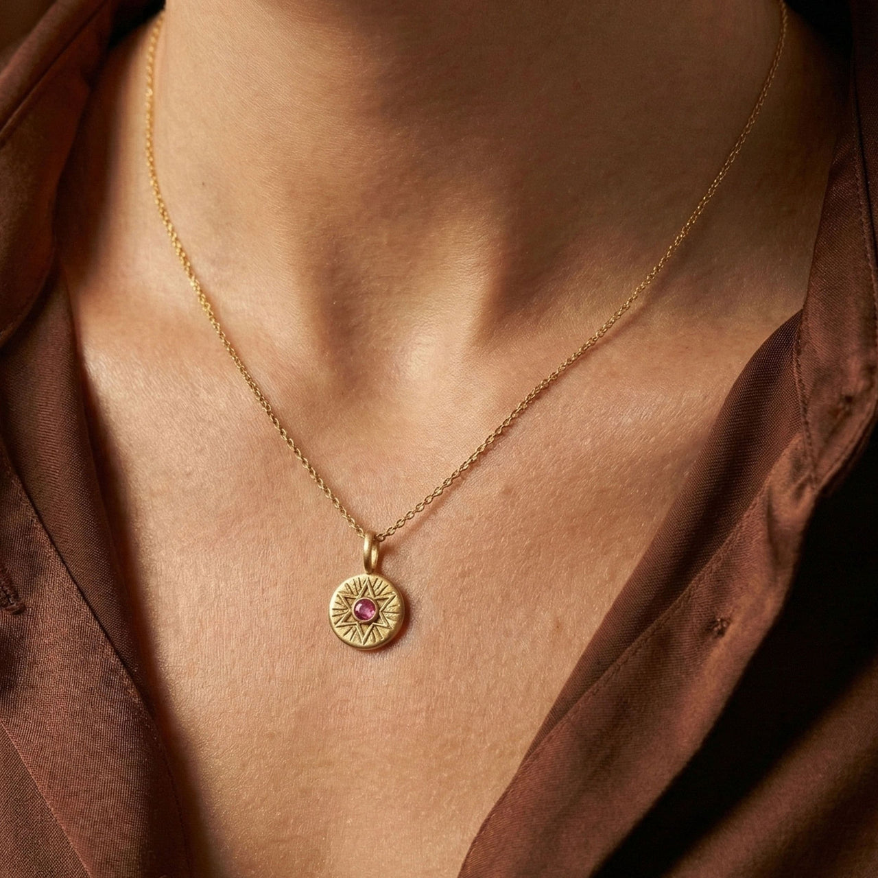 Radiant Star of David necklace, worn
