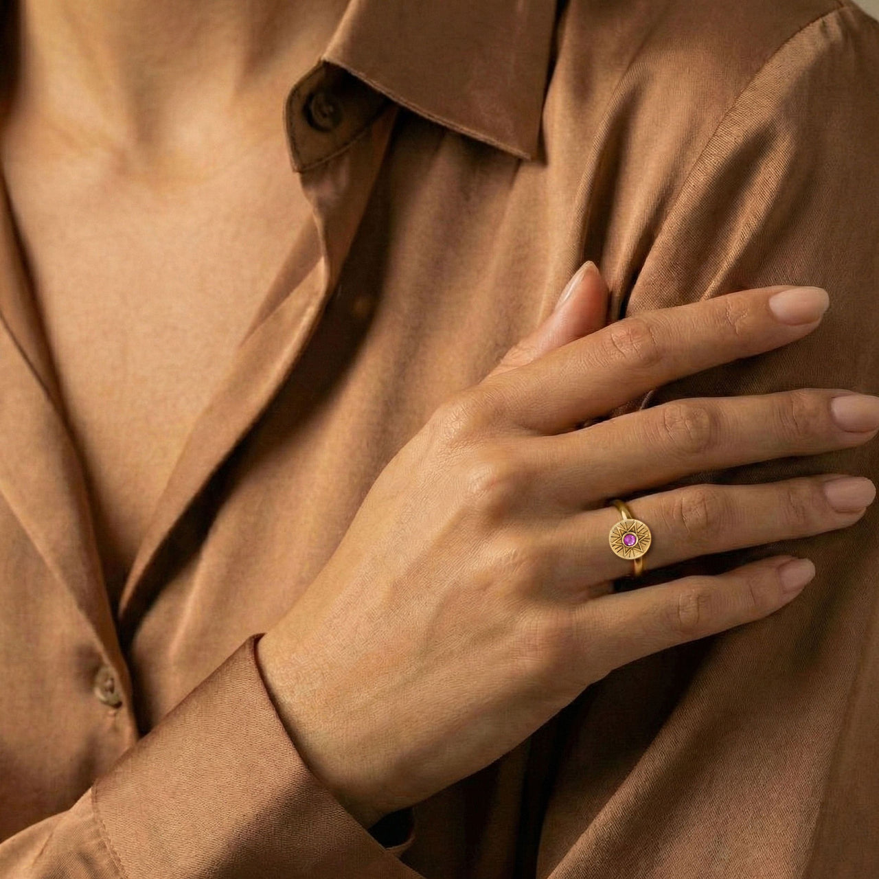 Radiant Star of David ring, worn