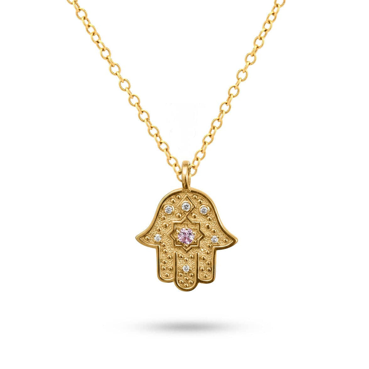 Radiant Anchor Hamsa necklace in 14k gold by Sages & Souls