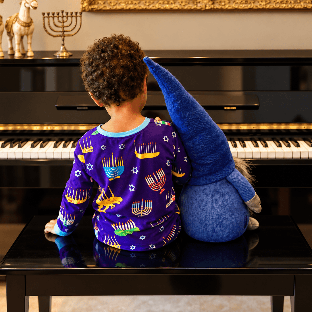 Amy Kritzer Becker Pajamas Hanukkah Many Menorahs Bamboo Pajamas - (Kids Unisex Sizes 2T - 14)