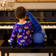 Amy Kritzer Becker Pajamas Hanukkah Many Menorahs Bamboo Pajamas - (Kids Unisex Sizes 2T - 14)
