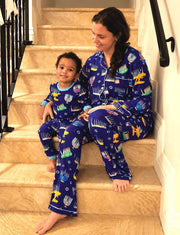 Amy Kritzer Becker Pajamas Hanukkah Many Menorahs Bamboo Pajamas - (Kids Unisex Sizes 2T - 14)