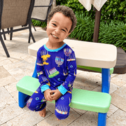 Amy Kritzer Becker Pajamas Hanukkah Many Menorahs Bamboo Pajamas - (Kids Unisex Sizes 2T - 14)