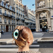 Hand-Painted Evil Eye Claw Hair Clip