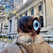 Hand-Painted Evil Eye Claw Hair Clip