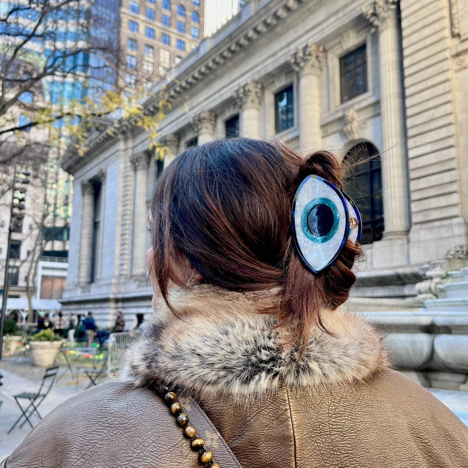 Solar Eclipse Hair Clips Hand-Painted Evil Eye Claw Hair Clip