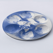 Logifaces Seder Plates Contemporary Fine Concrete Seder Plate - Blue Marble