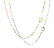 Miriam Merenfeld Jewelry Necklaces Hebrew Side Initial Paperclip Necklace by Miriam Merenfeld - (Sterling Silver, Gold-Plated or Two-Tone)