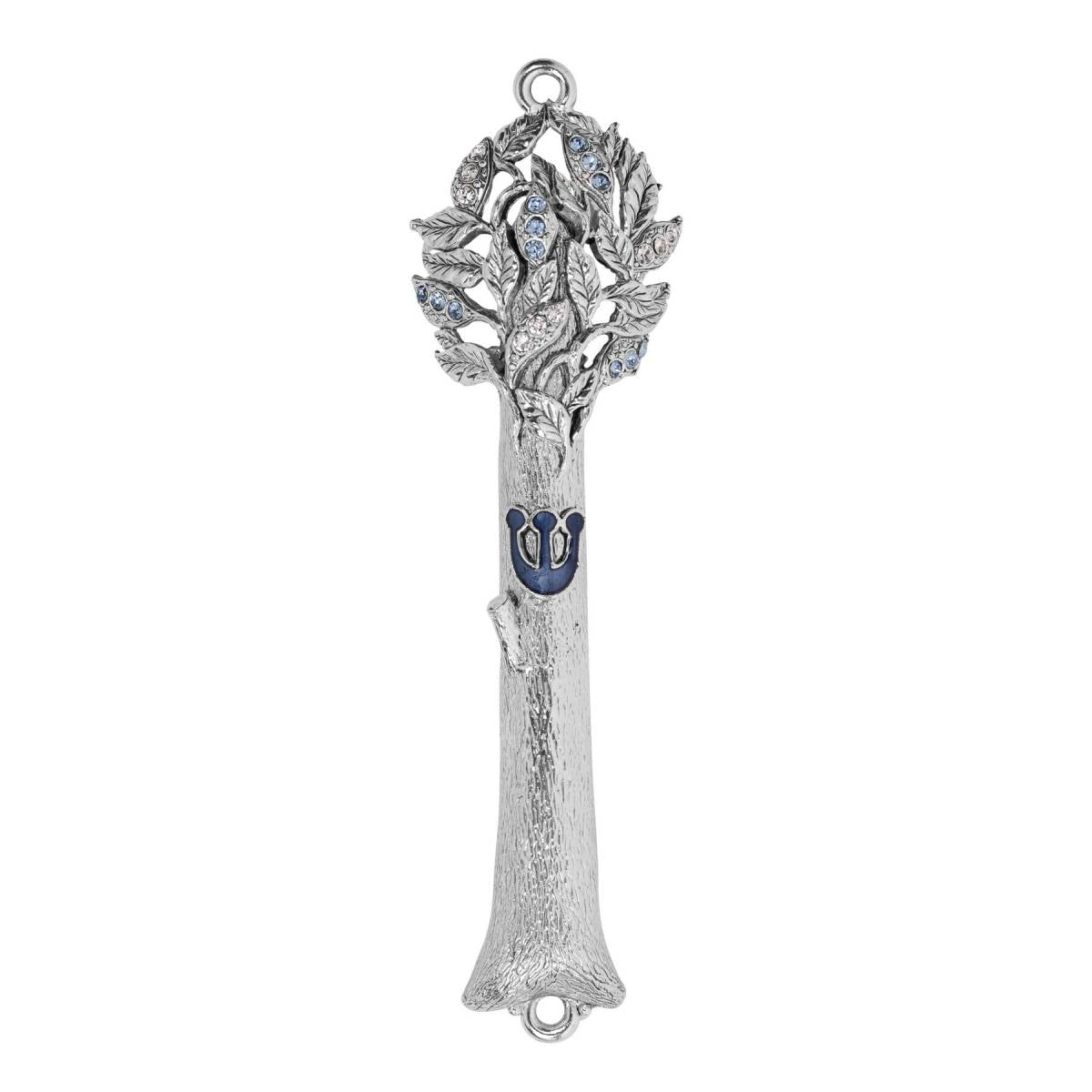 Quest Collection - Silver Austrian Crystal Tree Mezuzah - ModernTribe
