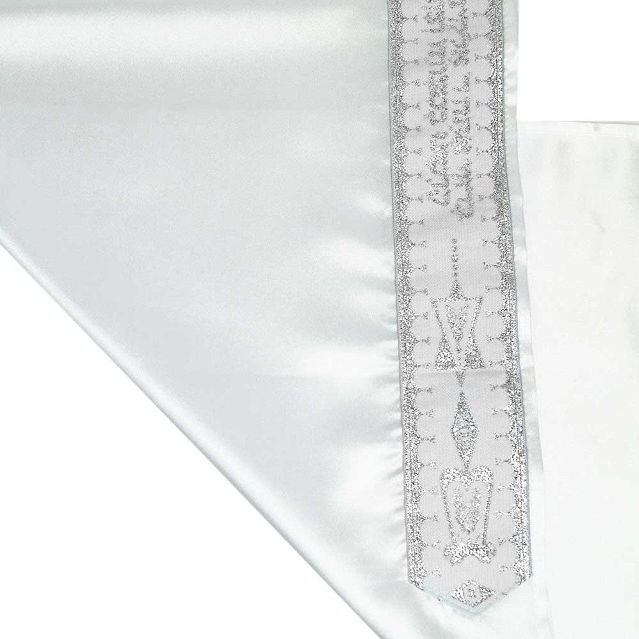 Zion Tallis Tallises White and Silver Paisley Tallis