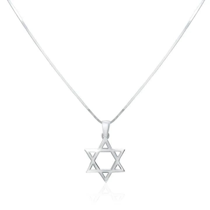 Alef Bet - Sterling Silver Classic Star of David Necklace - ModernTribe