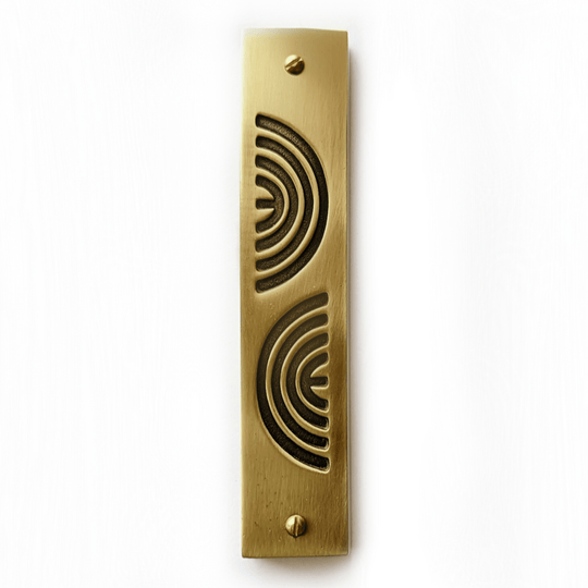 Brass Concentric Archs Mezuzah by Emily Rosenfeld