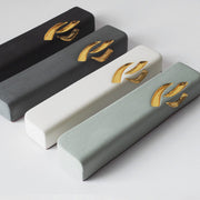 Yahalomis Mezuzahs Small Ceramic Mezuzah Case with Gold by Yahalomis - (Choice of Colors)
