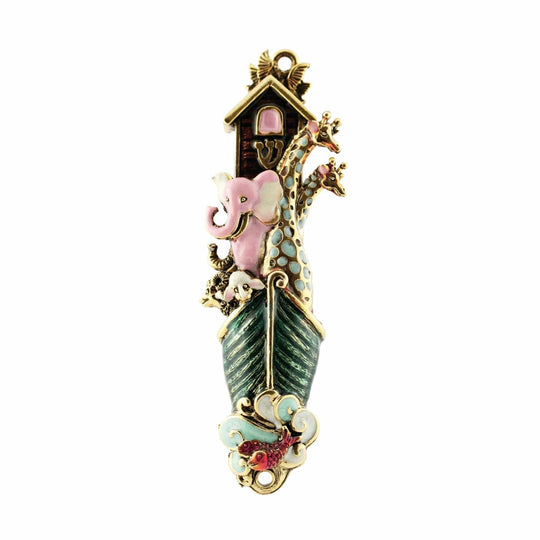 24k Gold-Plated Noah's Ark Mezuzah