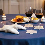 Kinor Decor Napkins Resin Snow Drift Star of David Napkin Rings - Set of 4