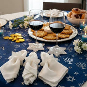 Kinor Decor Napkins Resin Snow Drift Star of David Napkin Rings - Set of 4