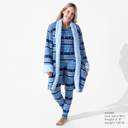 Bellabu Bear Pajamas Hanukkah Fair Isle Bamboo Sherpa Bathrobe by Bellabu Bear - (Adult Sizes S/M - M/L)