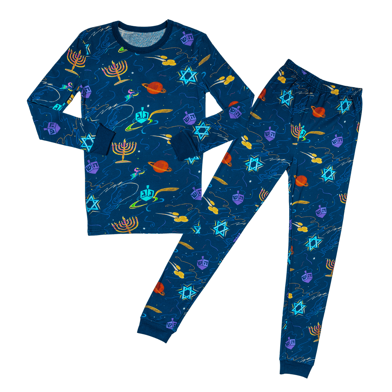 Kids Hanukkah Space Pajamas - (Unisex Sizes 2T - 14) by Midrash Manicures