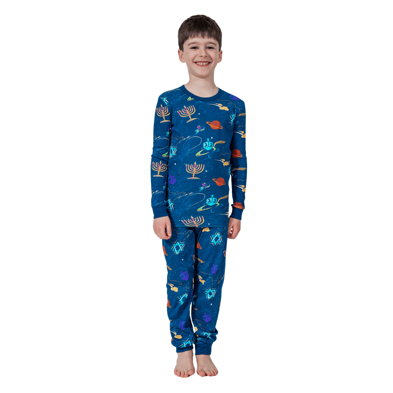 Kids Hanukkah Space Pajamas - (Unisex Sizes 2T - 14) by Midrash Manicures