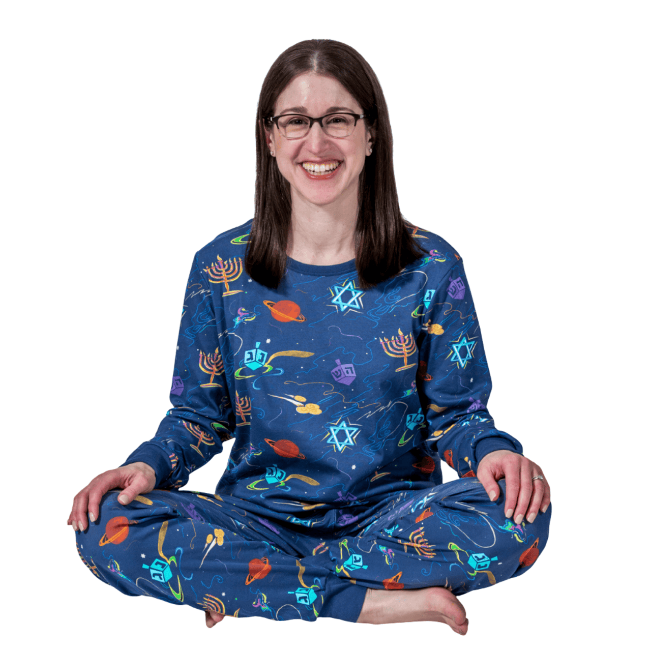 Adult Hanukkah Space Pajamas - (Unisex Sizes XS - XXL) by Midrash Manicures
