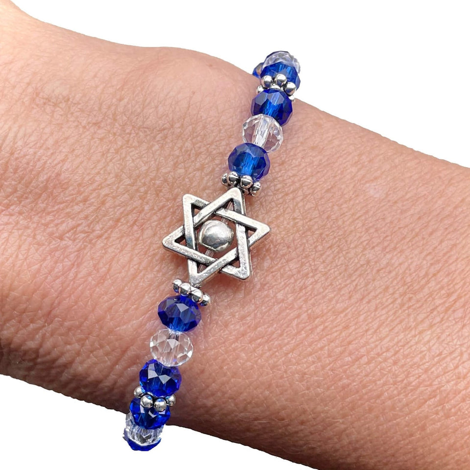 My Tribe by Sea Ranch Jewelry Bracelets Star of David Glass Beaded Stretch Bracelet - Star of David or Hamsa