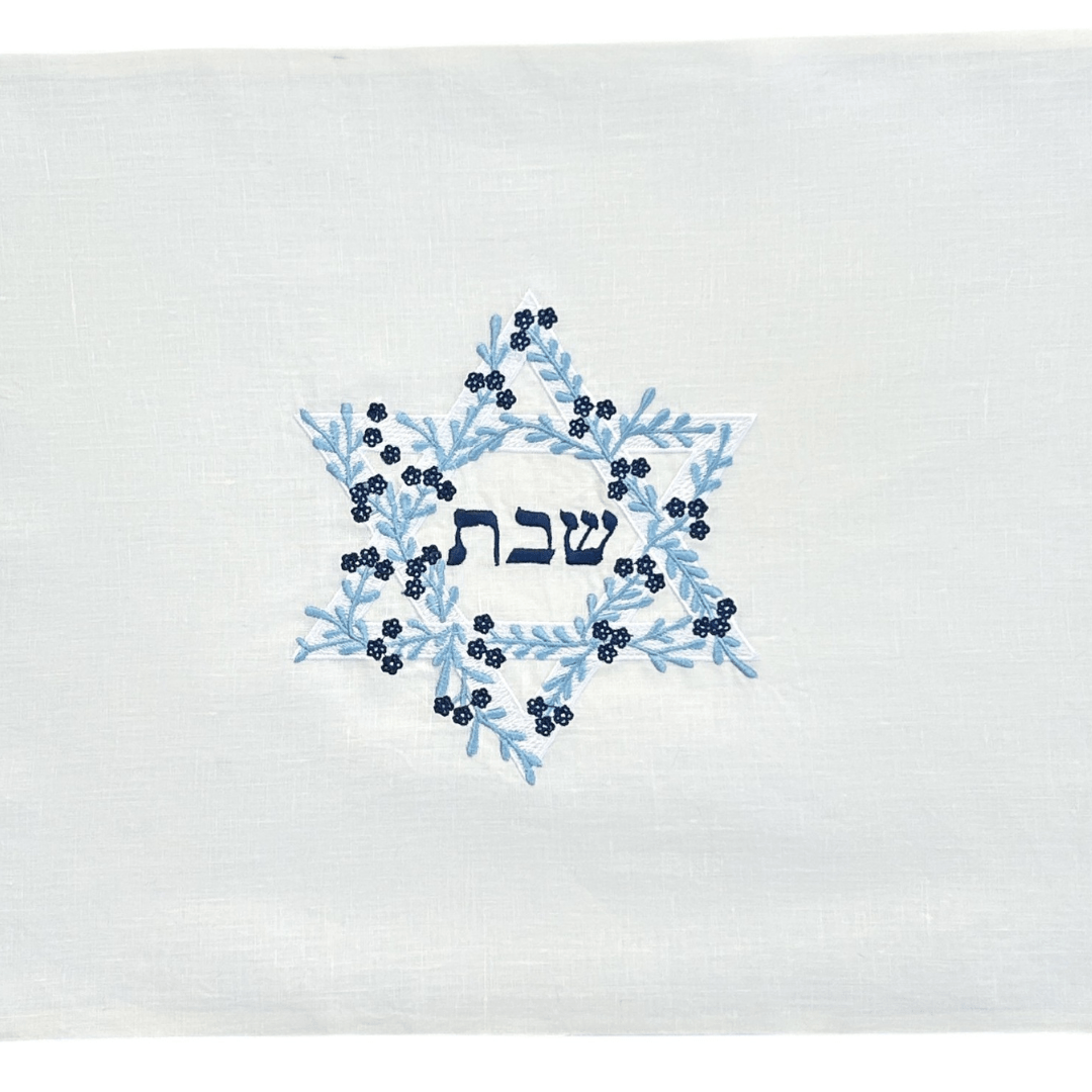 Three Generations Challah Covers Floral Star of David Embroidered Challah Cover