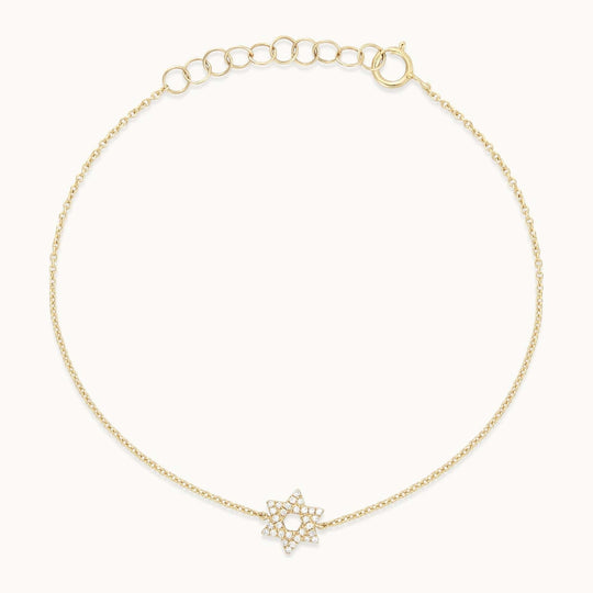 Star of David Diamond Bracelet - 14k Gold