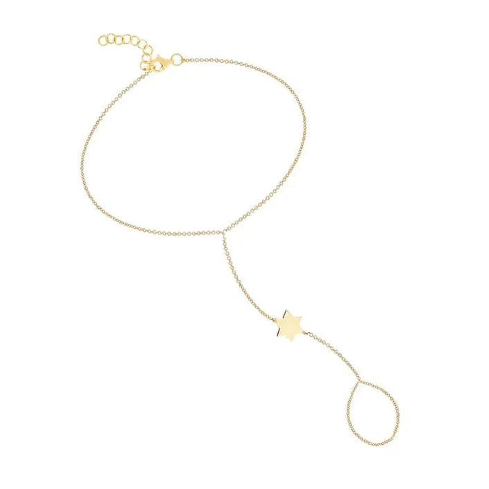 Miriam Merenfeld Jewelry Bracelets Star of David Ring Bracelet by Miriam Merenfeld - (Gold-Plated or Sterling Silver)