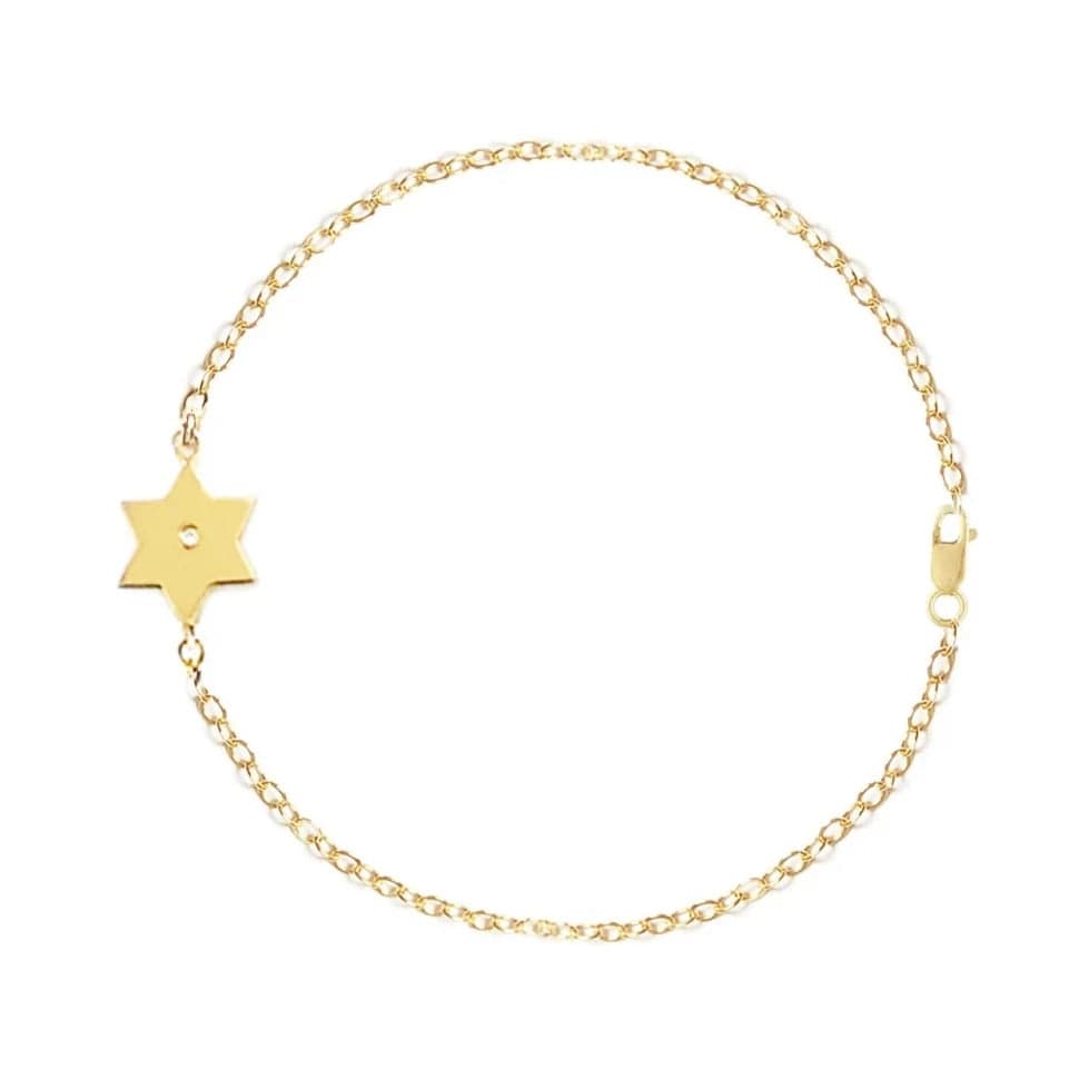 Miriam Merenfeld Jewelry Bracelets Gold Vermeil / 6.5" Dani Star of David Diamond Bracelet - Sterling Silver or Gold Vermeil