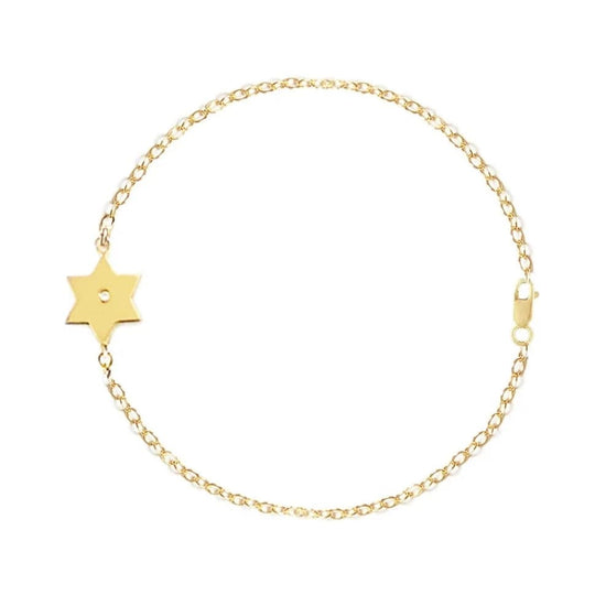 Dani Star of David Diamond Bracelet - (Sterling Silver, Gold-Plated or Two-Tone)