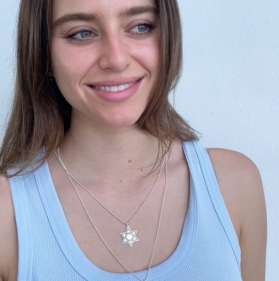 Miriam Merenfeld Jewelry - Star of One Magen David Necklace - (Sterling Silver or Gold - Plated) - ModernTribe
