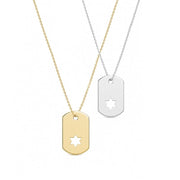 Miriam Merenfeld Jewelry Necklaces Star of David ID Tag Necklace - (Sterling Silver, Gold-Plated or Two-Tone)