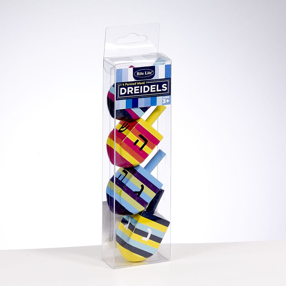 Rite Lite Dreidels Striped Multicolor Hand-Painted Dreidels