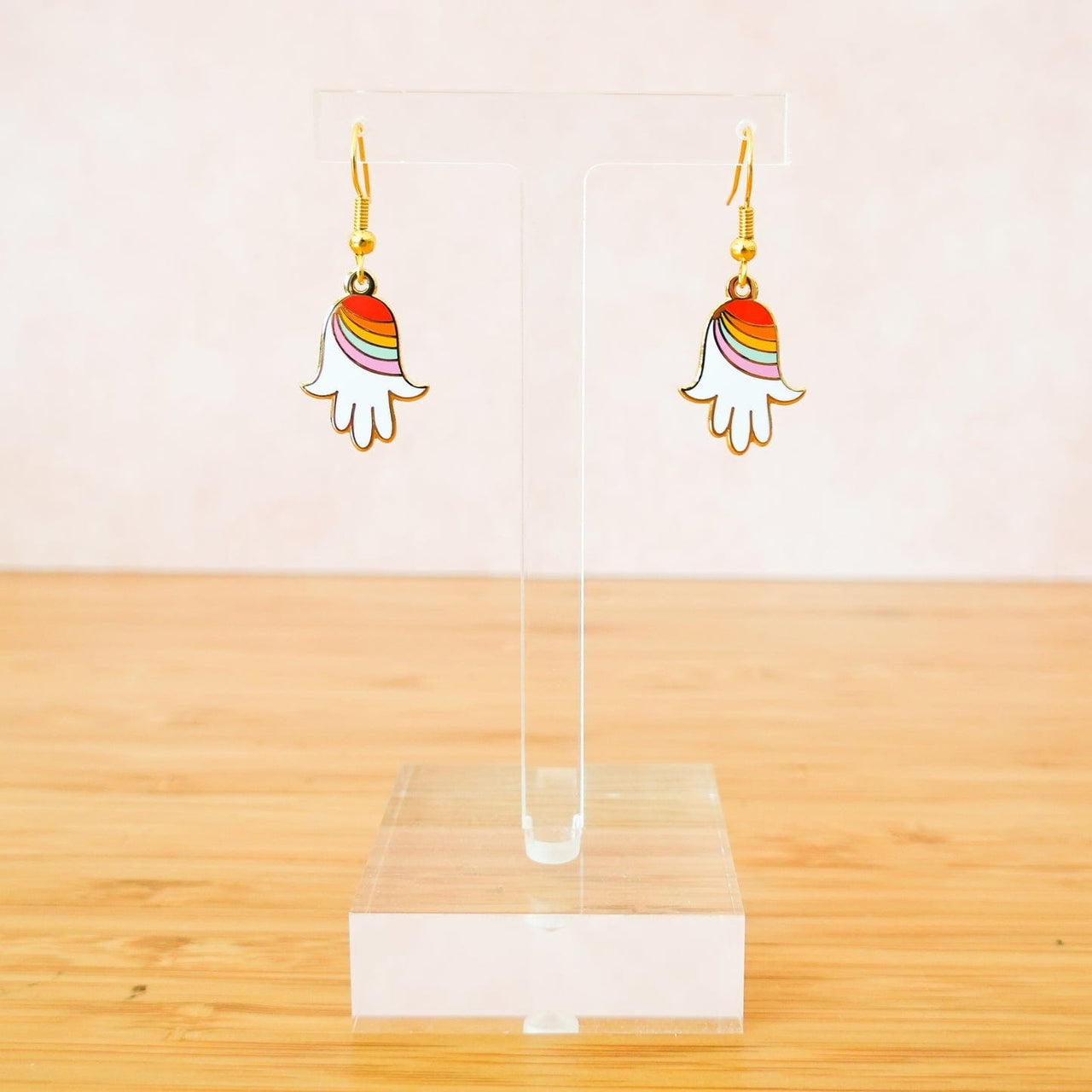 Sarah Day Arts - Rainbow Hamsa Earrings - ModernTribe