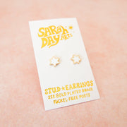 Sarah Day Arts Earrings Mini Magen David Stud Earrings - White