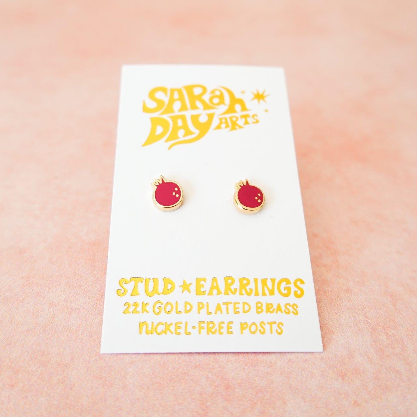 Sarah Day Arts Earrings Pomegranate Stud Earrings