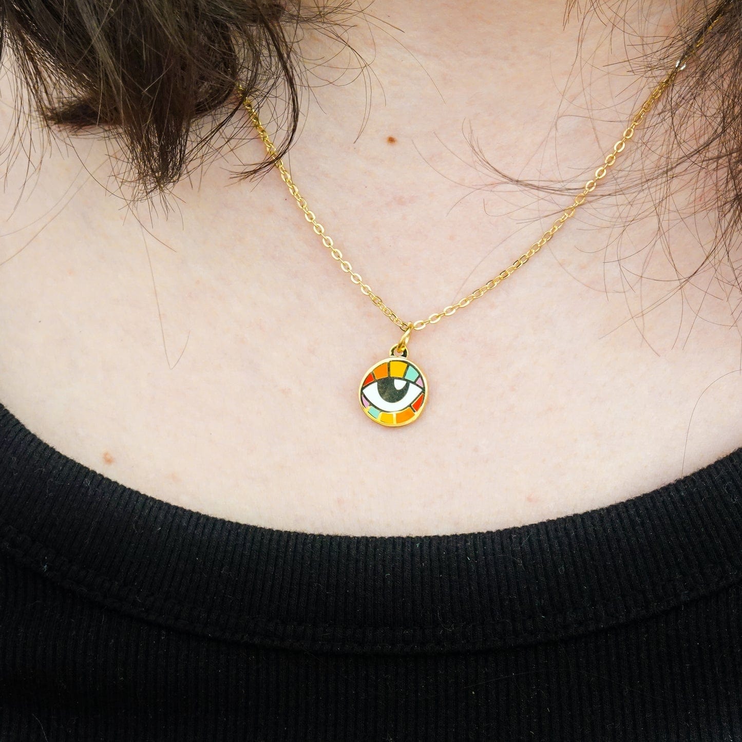 Sarah Day Arts Necklaces Rainbow Evil Eye Necklace