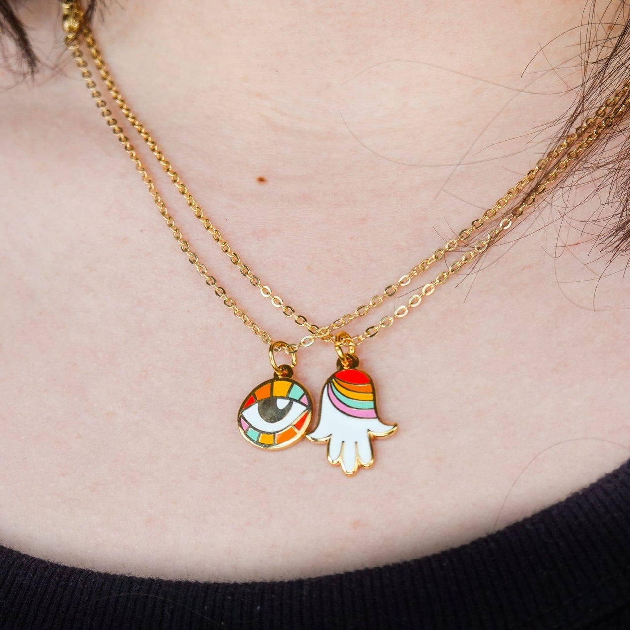 Sarah Day Arts - Rainbow Evil Eye Necklace - ModernTribe
