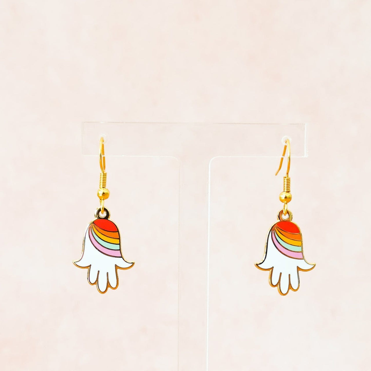 Sarah Day Arts - Rainbow Hamsa Earrings - ModernTribe