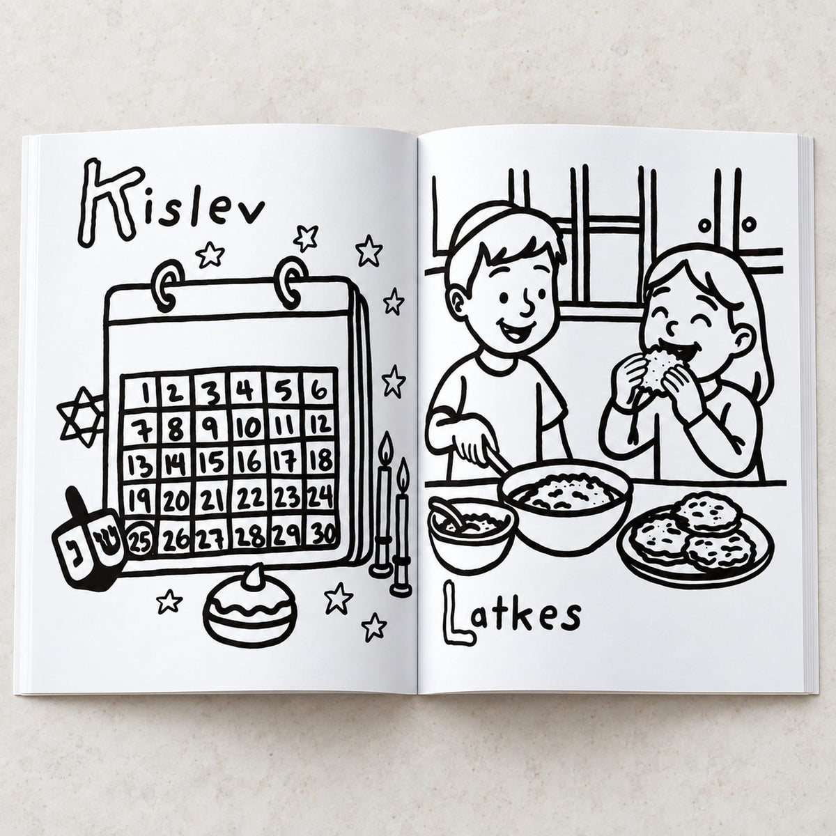 Little Lines & Traditions Books The ABCs of Hanukkah - A Coloring Book