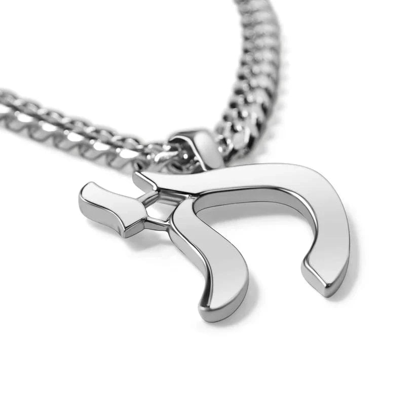 Alef Bet - Chai Sterling Silver Bold Necklace for Men - ModernTribe
